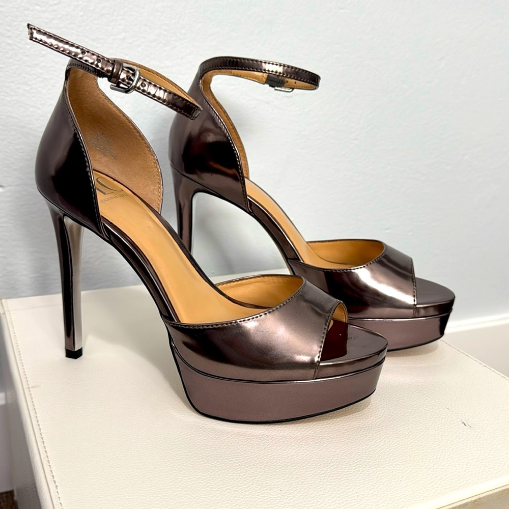 Bronze metallic stilettos